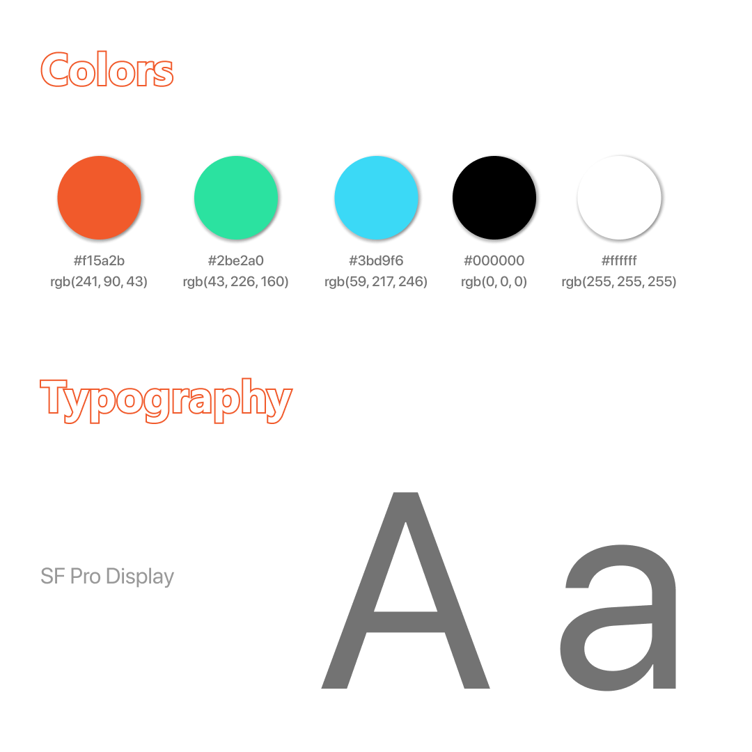 PulseHRM style guide — colour palette and SF Pro Display typography